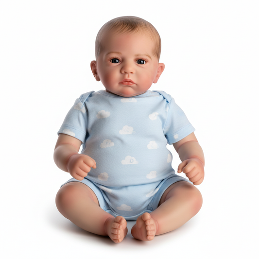 Aden reborn doll in seated position