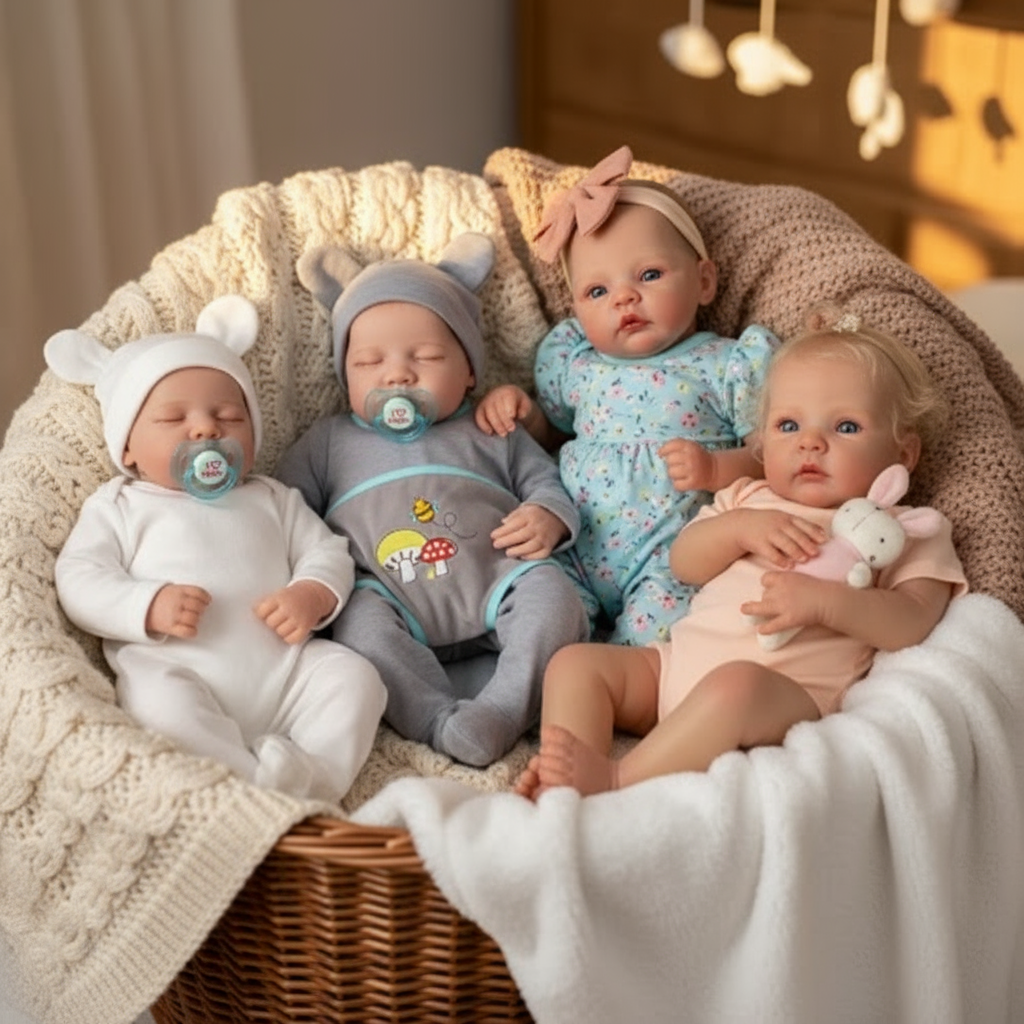 Cozy hero image with reborn dolls