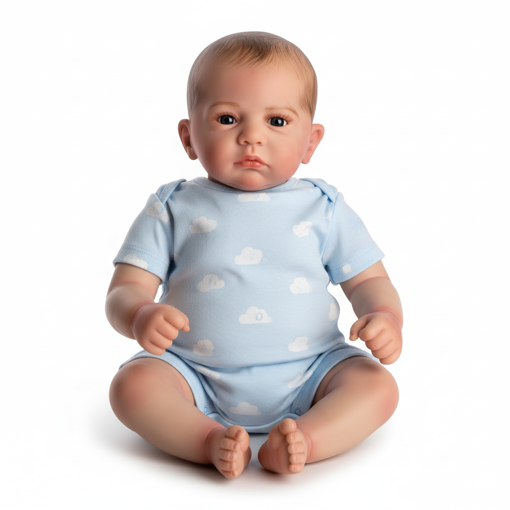 Aden reborn doll in seated position