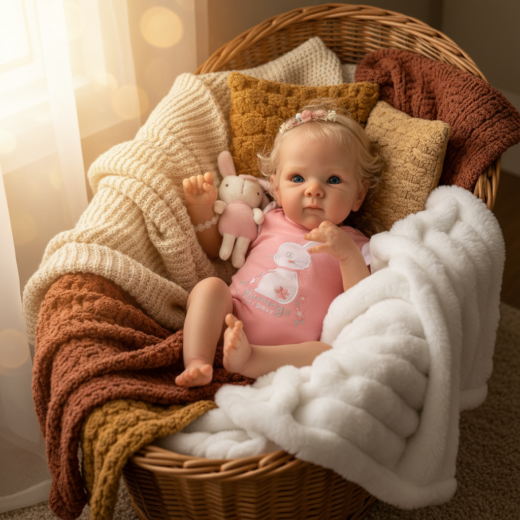 Ellie Reborn Doll in a cozy, warm setting